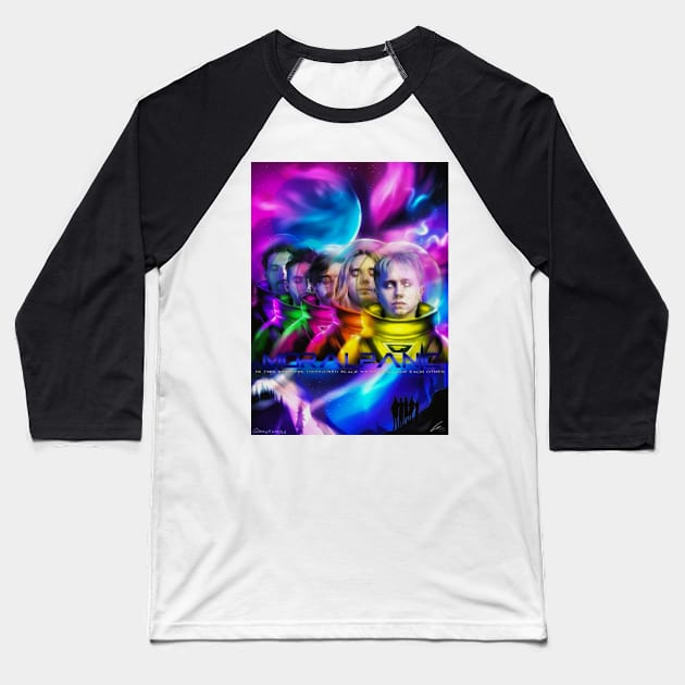 Moral Panic Fanart (Space Edition) Baseball T-Shirt by nbtselftitledcd